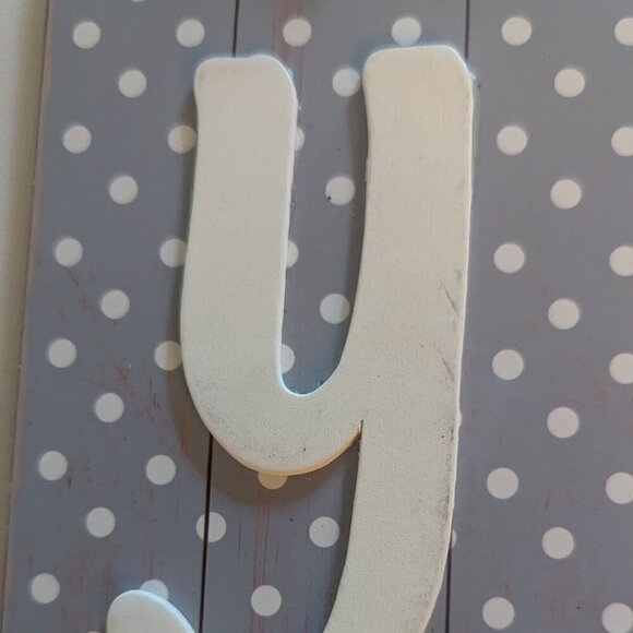 NWT Polka Dot Letter 'y' Wood Sign Grey Lowercase Michael's Fall Home Wall Decor - Picture 2 of 7